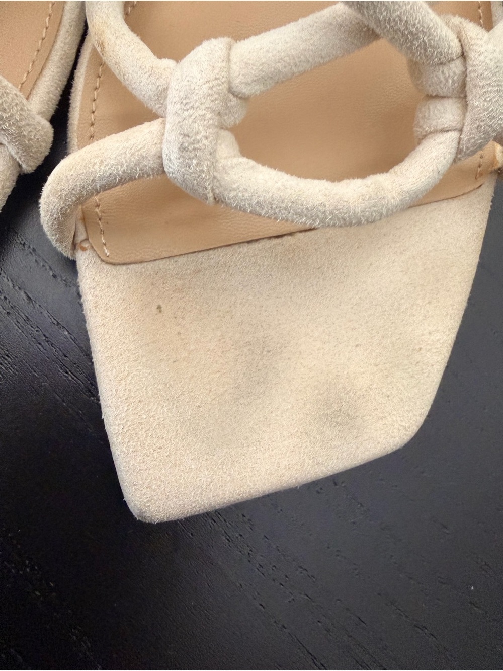 H&M Cream Knot-Strap Heeled Sandals kitten heels Size 8 - Picture 9 of 11